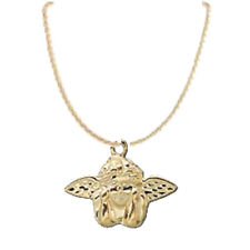 Vintage Celestial CUPID CHERUB WINGED ANGEL PENDANT NECKLACE Love Charm Jewelry picture