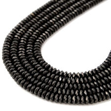 Titanium Black Hematite Faceted Rondelle Beads 2x3mm 2x4mm 3x4mm 3x6mm 15.5''Str picture