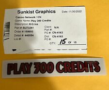 SU73261 IGT SPlus/S2000  Play 300 Credits Reel Glass insert 5 X .875 picture