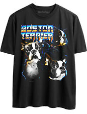 Epic Boston Terrier Retro 80s Glam Heavy Metal Tshirt for Men & Women Dog Owner picture