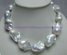 NEW HUGE NATURAL AAA++ SOUTH SEA WHITE BAROQUE PEARL NECKLACE 16-36'' picture