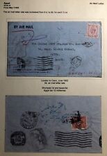 1952 London England Airmail Postage Due Cover To Cairo Egypt picture