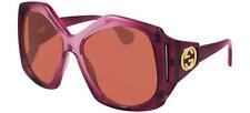 Gucci GG0875S-003-62 mm Oversized Geometric Sunglasses Burgundy/Nude Pink/Orange picture