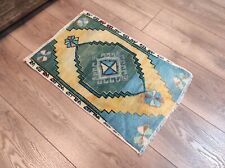 Small Vintage Rug, Small Rug, Turkish Small Rug, Blue Small Rug, 1.5 x 2.3 ft picture