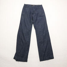 London Jean Women's Size 0 Blue Wide Leg Dark Wash 100% Cotton Denim Trousers picture