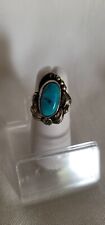 Vintage NATIVE AMERICAN SIGNED  STERLING TURQUOISE Ring  picture