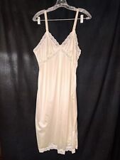 Vintage Beautiful White Women’s Slip Dress With Lace Nightgown Size 36 picture