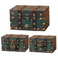 Large Treasure Chests Wooden Pirate Treasure Chests Storage Box with Lock picture