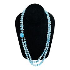 Vintage West Germany Multi Strand Blue Glass Beaded Necklace picture