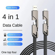 4-in-1 USB TYPE C Cable 100W Fast Charging Flat Braided Anti-Tangle picture