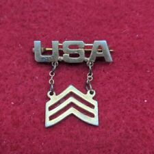 WWII/2 US Home Front Army sweetheart Sergeant pin pin-back sterling marked. picture