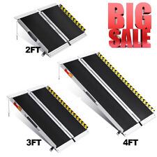 2ft 3ft 4ft Aluminum Folding Wheelchair Scooter Mobility Ramp Portable 600 LB picture