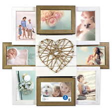 20x18 8-Opening String Heart Rustic Wood Collage Picture Frame picture