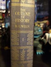 THE OUTLINE OF HISTORY H G Wells volume 1 hardcover 1949 antique book picture