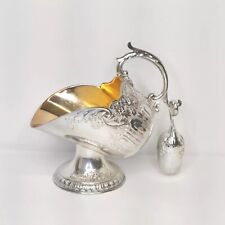 Vintage Sugar Scuttle With Scoop Silver Plate Floral Made In Japan picture
