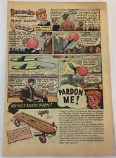1949 BAZOOKA ATOM BUBBLE BOY bubble gum ad page ~ PLANE DARING with Flexy Racer picture