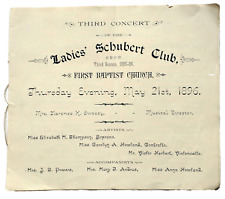 Third Concert Of The Ladie's Schubert Club First Baptist Church May 21, 1896 picture