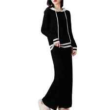 100% Two-Piece Women Long-Sleeved Sweater Wool Wide-Leg Pants Suit picture