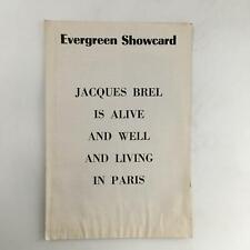 Jacques Brel Is Alive And Well And Living In Paris by Eric Blau at The Limelight picture