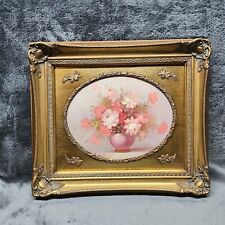 Vintage Robert Cox Signed Oil Painting Floral Still Life 8 x 10 on Board Framed  picture