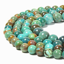Natural Genuine Green Turquoise Smooth Round Beads 4mm 6mm 8mm 10mm 15.5''Strand picture