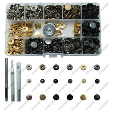 120Pcs Leather Snap Fasteners Kit Metal Button Snaps Press Studs 12.5mm 6Color picture