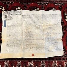 Rare 1738 Large Vellum Handwritten Indenture Manuscript Legal Document Old - A5 picture