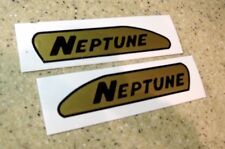 Neptune Vintage Outboard Motor Decals Black/Gold  + FREE Fish Decal picture