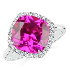 1.85 Carat Natural Pink Tourmaline IGI Certified Diamond Ring In 14KT White Gold picture