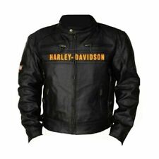 Harley Davidson Men's Motorcycle Vintage Biker 100% Real Cowhide Leather Jacket picture