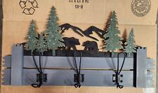 Handmade Rustic Metal Fabricated Cottage/Cabin Coat Rack Mountains Wildlife... picture