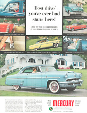 1953 FORD MERCURY automobile vintage PRINT AD power economy car whitewall tires picture