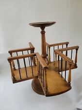Vintage Alfred Assid Revolving Wooden Tabletop Bookshelf with Candle Stand picture