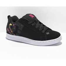 DC Court Graffik Black & Paint Splatter Skate Shoes Size: 10 NIB picture