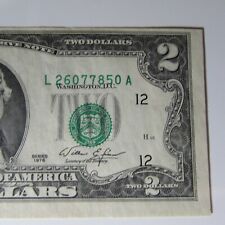 VERY RARE ERROR 1976 $2 DOLLAR BILL--MISALIGNMENT/MISCUT 'A' SERIES UNCIRCULATED picture