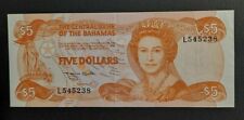 1974 Bahamas $5 Dollars Pick# 45b - Very Nice Ch AU/Unc Collector  Note-d5001unx picture