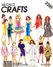 Vintage 1980s Barbie 2 Sizes Clothes Pattern Reproduction McCall's 3281 Uncut picture