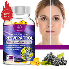 Resveratrol 1600mg - Anti Aging, Relieve Joint Pain- Green Tea, Quercetin 120pcs picture