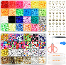 JOJANEAS 7200 Pcs Clay Beads for Bracelets Making Charm Bracelet Making Kit Frie picture
