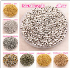 Big Hole Beads 3mm 4mm 6mm Metal Beads Smooth Ball Spacer Beads Jewelry Making picture