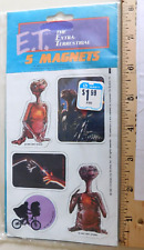 E.T The Extra Terrestrial 5 Magnets 1982 Sealed Plymouth Inc USA Made NOS VTG picture