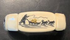Walrus Ivory Story Bracelet Scrimshaw Nugget Vintage picture