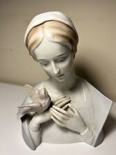 Virgin Mary Madonna Porcelain Head Hands With Bird 6355 Vintage Figurine *RARE * picture