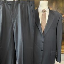 VTG Hickey Freeman 48L 42 x 30 Full Canvas Dark Gray Glen Check Wool 2Btn Suit picture
