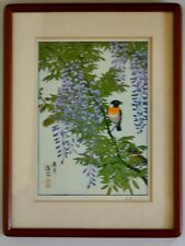 Toshi Yoshida original woodblock print in framed with signature and certificate picture