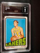 1972 Topps Jerry West Graded LA Lakers HOF - GMA 6 - EX-NM picture