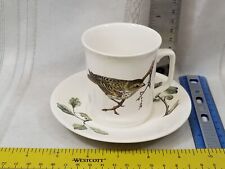 Vintage Villeroy & Boch China Green White Song Bird Cup & Saucer Luxembourg picture