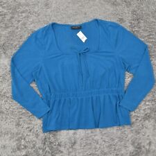 NEW Lane Bryant Women's Size 22/24 Basic Long Sleeve Blue Solid Polyester Square picture