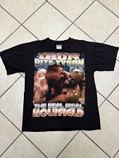 Vintage 90s Mike Tyson Rap Tee Iron Bite Tyson Real Meal Holyfield Just Bite XL  picture