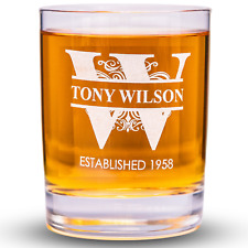 Personalized Whiskey Glass – Engraved Old Fashioned Glasses Whisky Glass Vintage picture